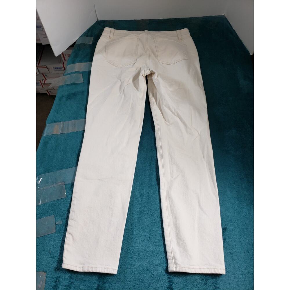 Talbots Jeans Size 6 Womens White Stretch Pants Denim Mid Rise Slim Ankle - Picture 10 of 12